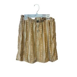Harper Heritage tan ruffled lined skirt women's size medium